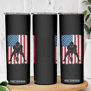 American Flag Football Skinny Tumbler Cool Distressed Vintage Patriotic Football Player TS10 Print Your Wear