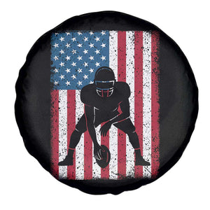 American Flag Football Spare Tire Cover Cool Distressed Vintage Patriotic Football Player TS10 Print Your Wear
