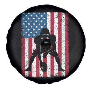 American Flag Football Spare Tire Cover Cool Distressed Vintage Patriotic Football Player TS10 Print Your Wear
