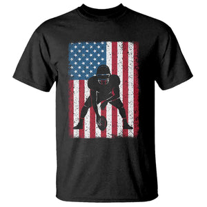 American Flag Football T Shirt Cool Distressed Vintage Patriotic Football Player TS10 Black Print Your Wear