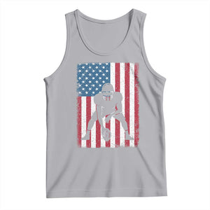 American Flag Football Tank Top Cool Distressed Vintage Patriotic Football Player TS10 Athletic Heather Print Your Wear