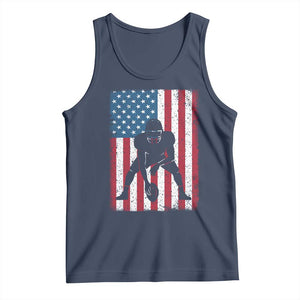 American Flag Football Tank Top Cool Distressed Vintage Patriotic Football Player TS10 Navy Print Your Wear
