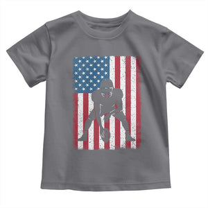 American Flag Football Toddler T Shirt Cool Distressed Vintage Patriotic Football Player TS10 Charcoal Print Your Wear
