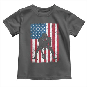 American Flag Football Toddler T Shirt Cool Distressed Vintage Patriotic Football Player TS10 Dark Heather Print Your Wear