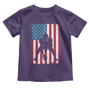 American Flag Football Toddler T Shirt Cool Distressed Vintage Patriotic Football Player TS10 Purple Print Your Wear