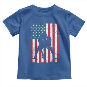 American Flag Football Toddler T Shirt Cool Distressed Vintage Patriotic Football Player TS10 Royal Blue Print Your Wear