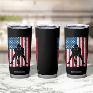 American Flag Football Tumbler Cup Cool Distressed Vintage Patriotic Football Player TS10 Print Your Wear