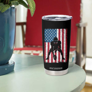American Flag Football Tumbler Cup Cool Distressed Vintage Patriotic Football Player TS10 Print Your Wear