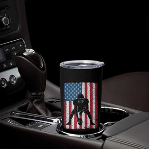 American Flag Football Tumbler Cup Cool Distressed Vintage Patriotic Football Player TS10 Print Your Wear