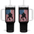 American Flag Football Tumbler With Handle Cool Distressed Vintage Patriotic Football Player TS10 One Size: 40 oz Black Print Your Wear