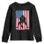 American Flag Football Youth Sweatshirt Cool Distressed Vintage Patriotic Football Player - Print Your Wear