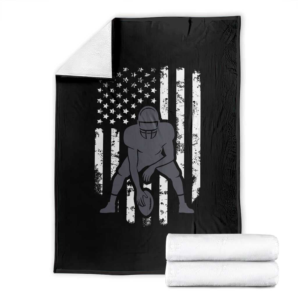 Football Player American Flag Throw Blanket Cool Distressed Vintage Patriotic TS10 Black Print Your Wear