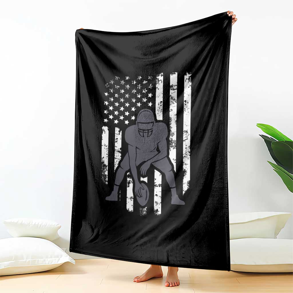 Football Player American Flag Throw Blanket Cool Distressed Vintage Patriotic TS10 Print Your Wear