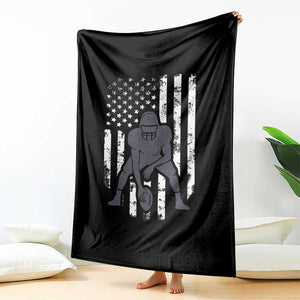 Football Player American Flag Throw Blanket Cool Distressed Vintage Patriotic TS10 Print Your Wear