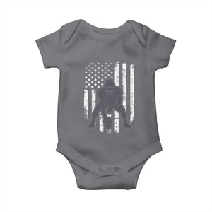 Football Player American Flag Baby Onesie Cool Distressed Vintage Patriotic TS10 Charcoal Print Your Wear