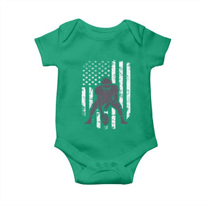 Football Player American Flag Baby Onesie Cool Distressed Vintage Patriotic TS10 Irish Green Print Your Wear