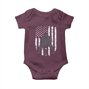 Football Player American Flag Baby Onesie Cool Distressed Vintage Patriotic TS10 Maroon Print Your Wear