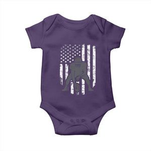 Football Player American Flag Baby Onesie Cool Distressed Vintage Patriotic TS10 Purple Print Your Wear