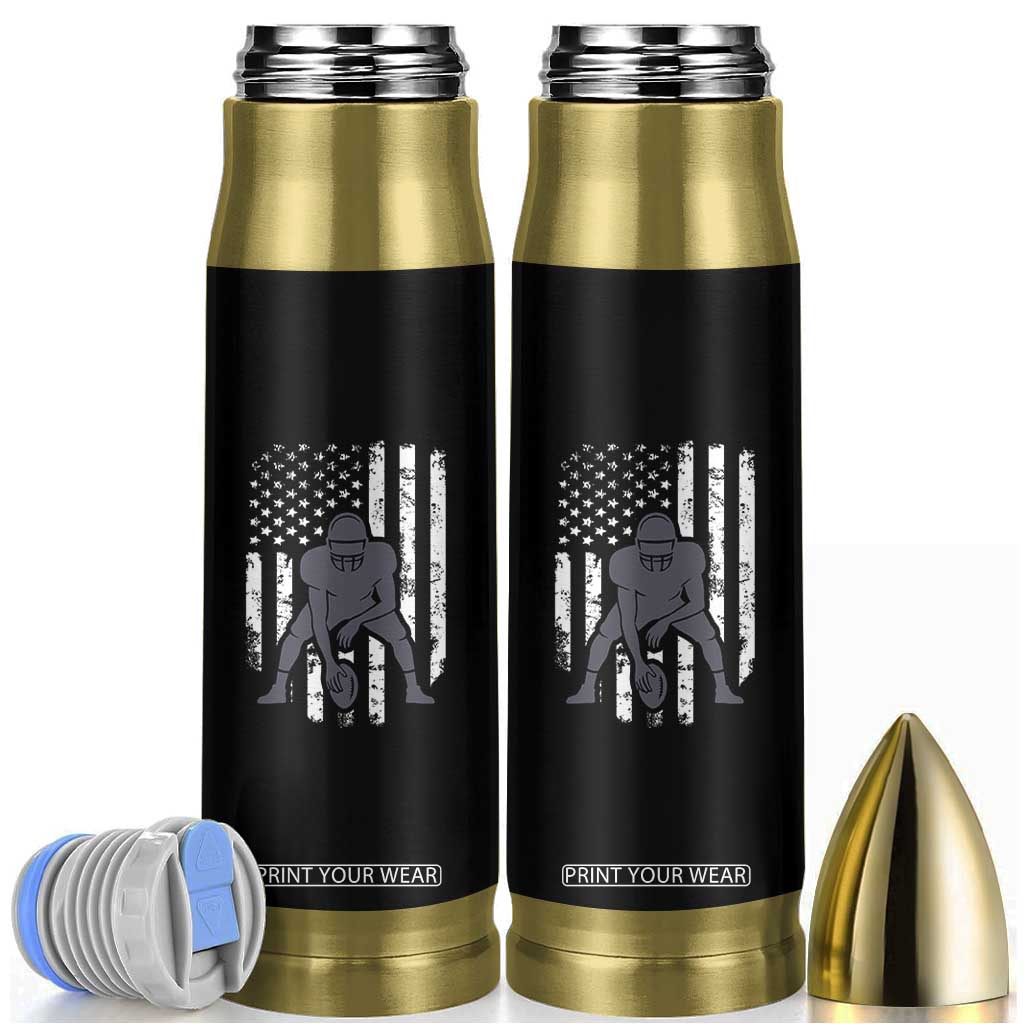 Football Player American Flag Bullet Tumbler Cool Distressed Vintage Patriotic TS10 Black Print Your Wear