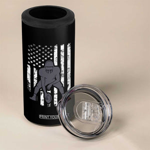 Football Player American Flag 4 in 1 Can Cooler Tumbler Cool Distressed Vintage Patriotic TS10 Print Your Wear