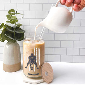Football Player American Flag Glass Can Cool Distressed Vintage Patriotic TS10 Print Your Wear