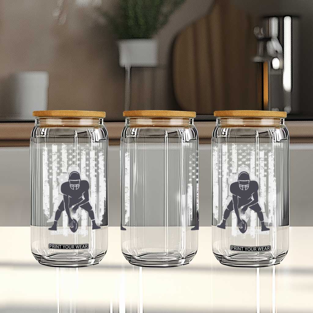 Football Player American Flag Glass Can Cool Distressed Vintage Patriotic TS10 Print Your Wear