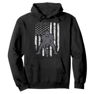 Football Player American Flag Hoodie Cool Distressed Vintage Patriotic TS10 Black Print Your Wear