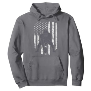 Football Player American Flag Hoodie Cool Distressed Vintage Patriotic TS10 Charcoal Print Your Wear