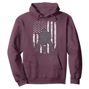 Football Player American Flag Hoodie Cool Distressed Vintage Patriotic TS10 Maroon Print Your Wear