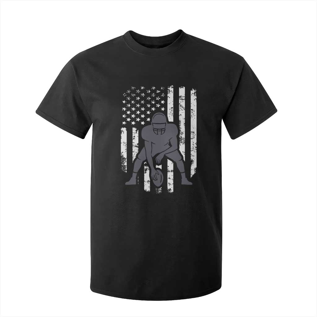 Football Player American Flag T Shirt For Kid Cool Distressed Vintage Patriotic - Print Your Wear