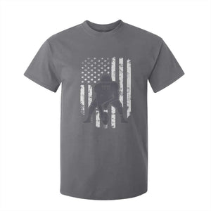 Football Player American Flag T Shirt For Kid Cool Distressed Vintage Patriotic TS10 Charcoal Print Your Wear