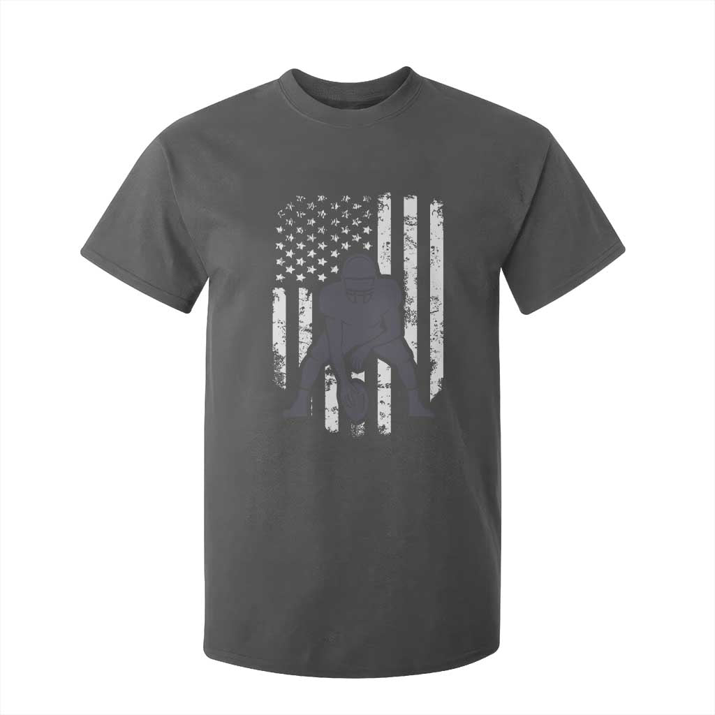 Football Player American Flag T Shirt For Kid Cool Distressed Vintage Patriotic TS10 Dark Heather Print Your Wear