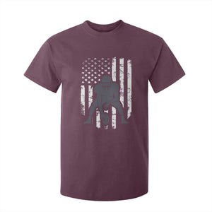 Football Player American Flag T Shirt For Kid Cool Distressed Vintage Patriotic TS10 Maroon Print Your Wear