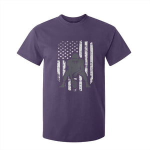 Football Player American Flag T Shirt For Kid Cool Distressed Vintage Patriotic TS10 Purple Print Your Wear