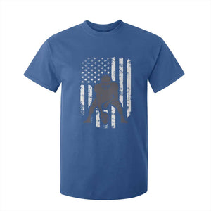 Football Player American Flag T Shirt For Kid Cool Distressed Vintage Patriotic TS10 Royal Blue Print Your Wear