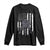 Football Player American Flag Long Sleeve Shirt Cool Distressed Vintage Patriotic - Print Your Wear