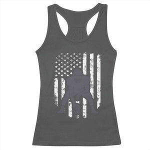 Football Player American Flag Racerback Tank Top Cool Distressed Vintage Patriotic TS10 Dark Heather Print Your Wear
