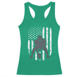 Football Player American Flag Racerback Tank Top Cool Distressed Vintage Patriotic TS10 Irish Green Print Your Wear