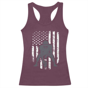 Football Player American Flag Racerback Tank Top Cool Distressed Vintage Patriotic TS10 Maroon Print Your Wear