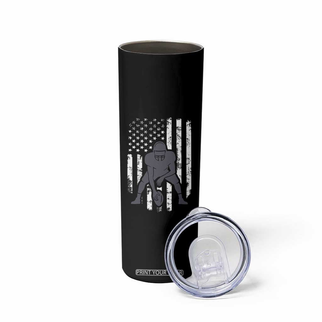 Football Player American Flag Skinny Tumbler Cool Distressed Vintage Patriotic TS10 Print Your Wear