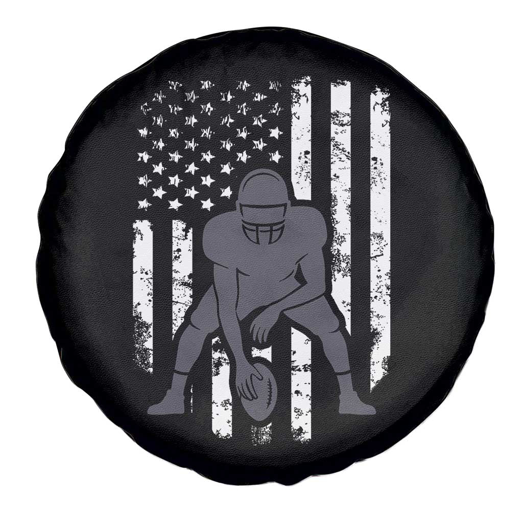 Football Player American Flag Spare Tire Cover Cool Distressed Vintage Patriotic TS10 Print Your Wear