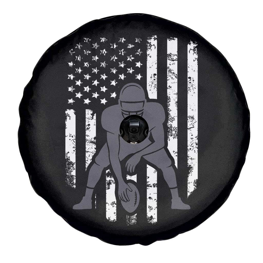 Football Player American Flag Spare Tire Cover Cool Distressed Vintage Patriotic TS10 Print Your Wear