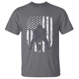 Football Player American Flag T Shirt Cool Distressed Vintage Patriotic TS10 Charcoal Print Your Wear