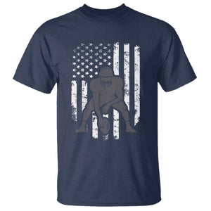 Football Player American Flag T Shirt Cool Distressed Vintage Patriotic TS10 Navy Print Your Wear