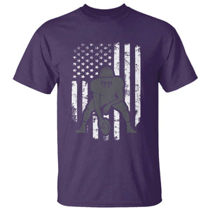 Football Player American Flag T Shirt Cool Distressed Vintage Patriotic TS10 Purple Print Your Wear