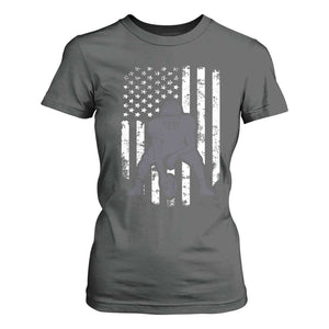 Football Player American Flag T Shirt For Women Cool Distressed Vintage Patriotic TS10 Dark Heather Print Your Wear