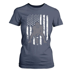 Football Player American Flag T Shirt For Women Cool Distressed Vintage Patriotic TS10 Navy Print Your Wear
