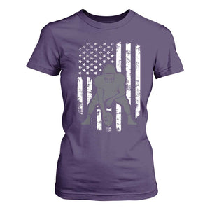 Football Player American Flag T Shirt For Women Cool Distressed Vintage Patriotic TS10 Purple Print Your Wear