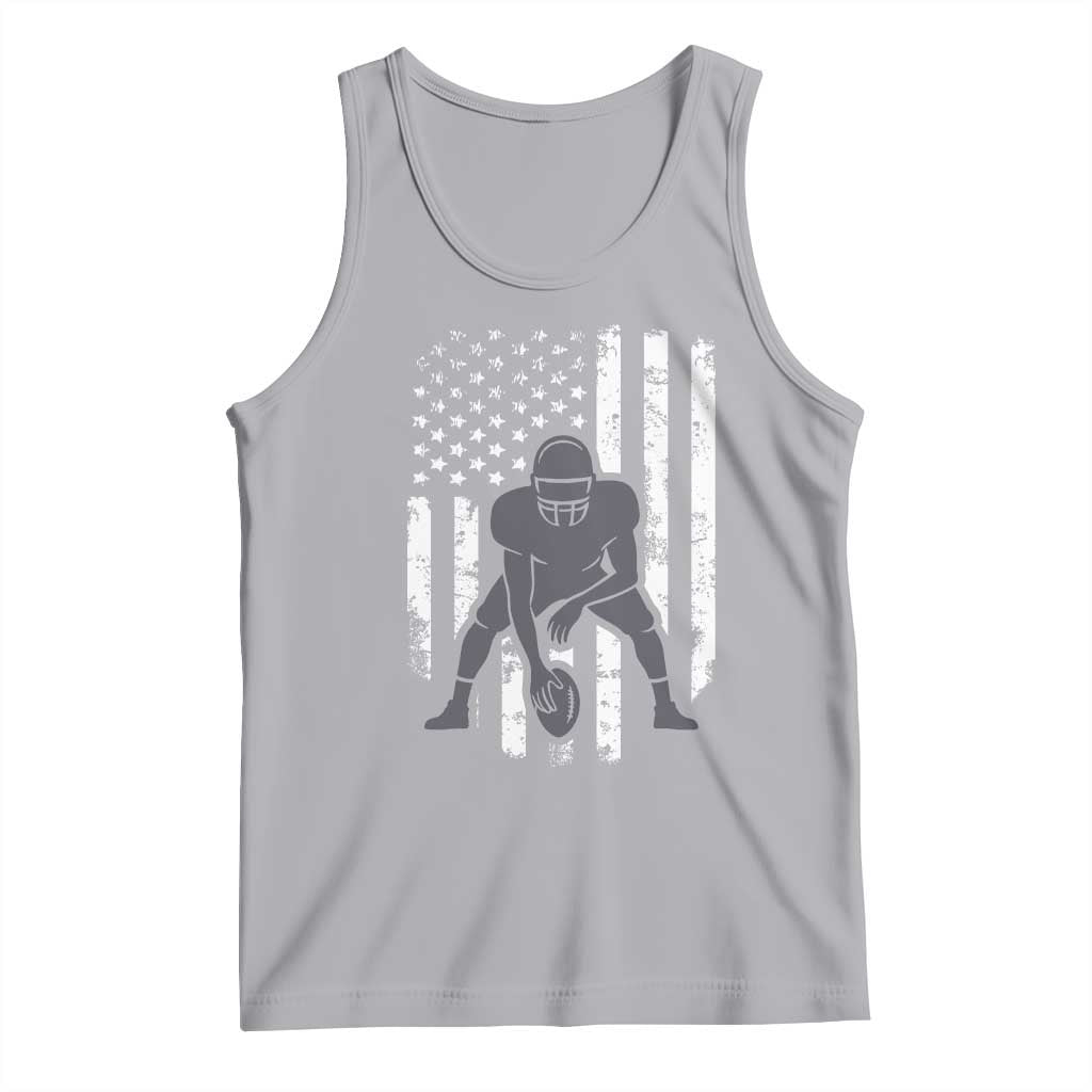 Football Player American Flag Tank Top Cool Distressed Vintage Patriotic TS10 Athletic Heather Print Your Wear