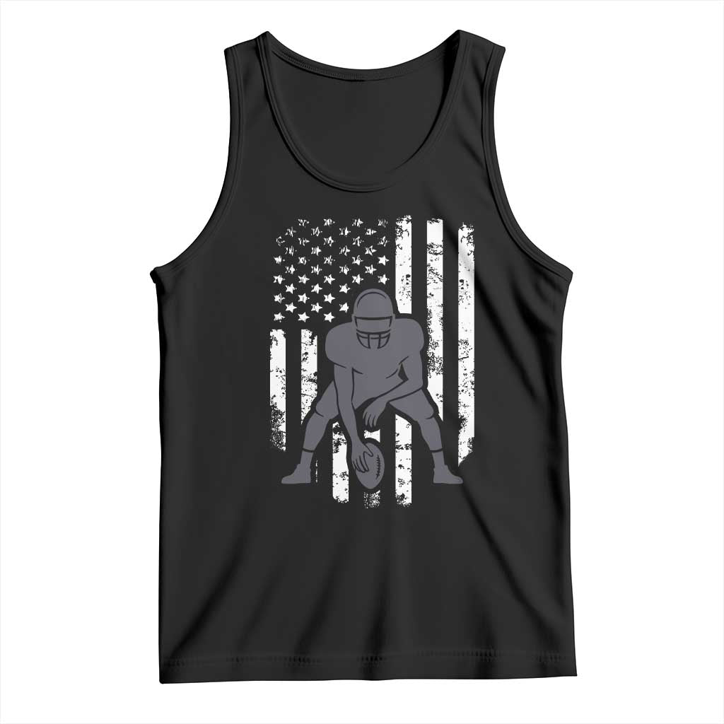 Football Player American Flag Tank Top Cool Distressed Vintage Patriotic TS10 Black Print Your Wear